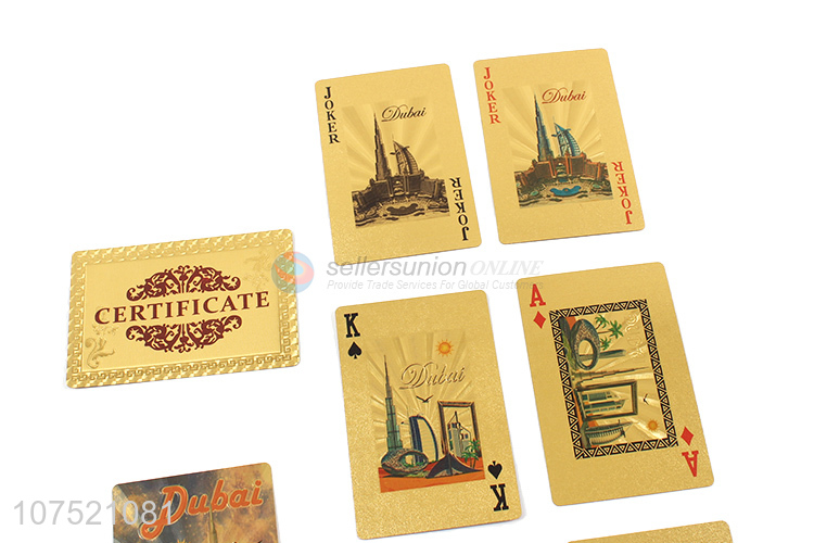 Hot selling gold foil playing cards gold poker