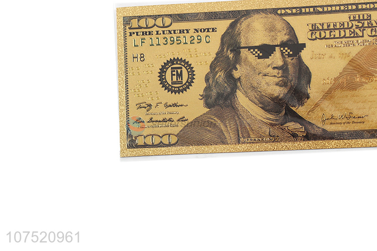 Best selling funny 100 dollars fake money bill note gold foil banknote