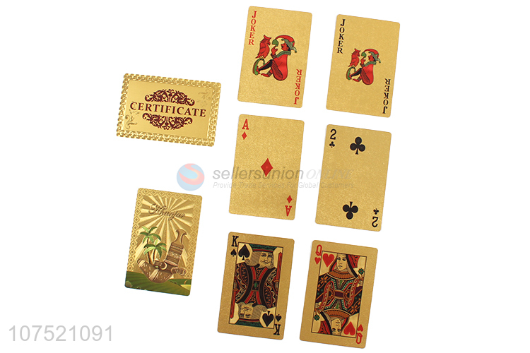 China factory durable waterproof gold foil poker cards