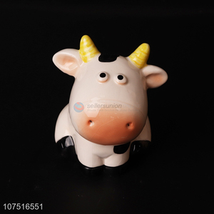 New arrival lovely cow shape ceramic saving box piggy bank
