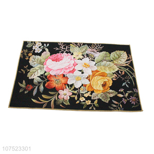 Best Price Flower Pattern Rectangle Floor Mat Wholesale