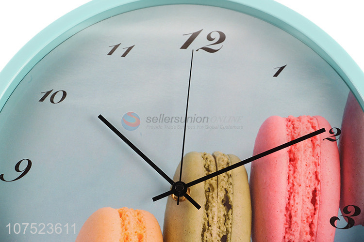 Good sale creative macarons pattern living room bedroom hanging quartz wall clock