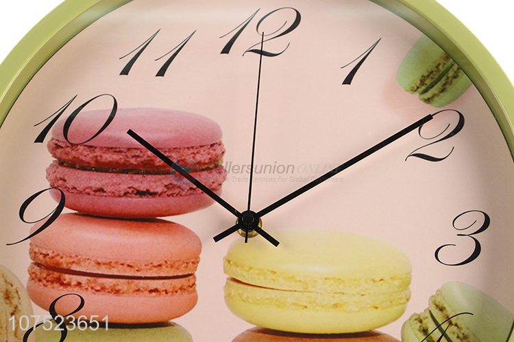 New design modern creative silence wall clock macarons pattern round plastic wall clock