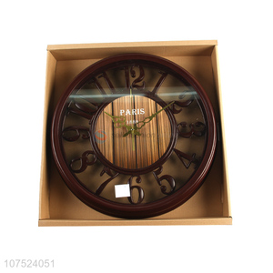 Hot products creative hollowed-out living room wall clock bedroom round quartz wall clock