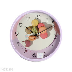 Latest arrival modern creative silence wall clock living room macarons pattern wall clock