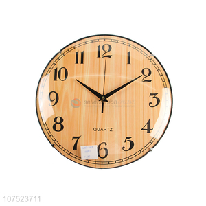 New arrival home decoration wood grain wall clock simple silence clock quartz clock