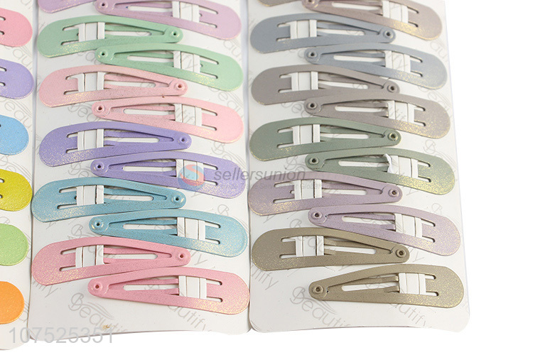Hot products colorful iron hair clips metal hairpin set
