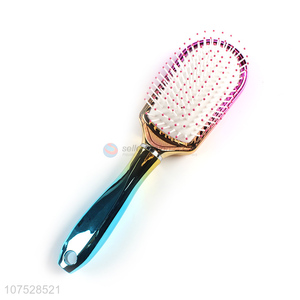 Latest Rainbow Paddle Hair Brush Salon Hairdressing Comb