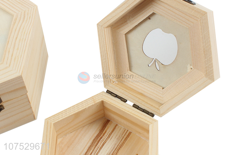 China manufacturer wooden jewelry box with apple shape window lid