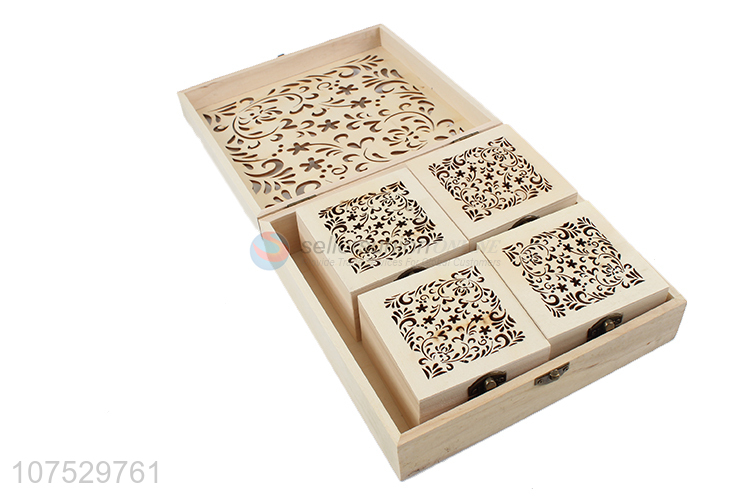 Good sale wooden carving craft box gift box with locking clasp