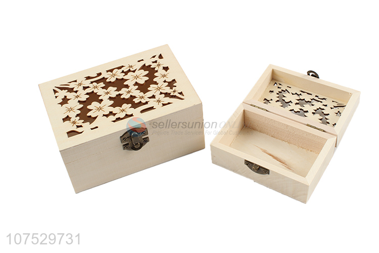 China factory natural unfinished wooden carving craft box jewelry box