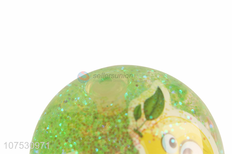 Promotional light up glitter bouncy water ball with lemon card