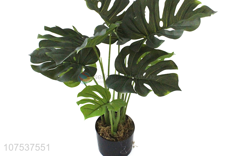 Best Sale Artificial Monstera Variegata Simulation Bonsai Plants
