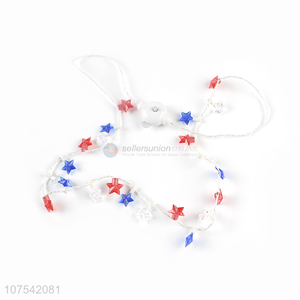 Factory Wholesale Party Supplies Light Up Flashing Star Necklace