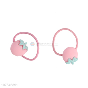 Factory Price Cute Strawberry Decoration Hair Ring Elastic Hair Band