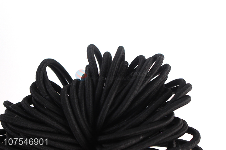 Factory Wholesale Simple Style Round Black Elastic Hair Ring
