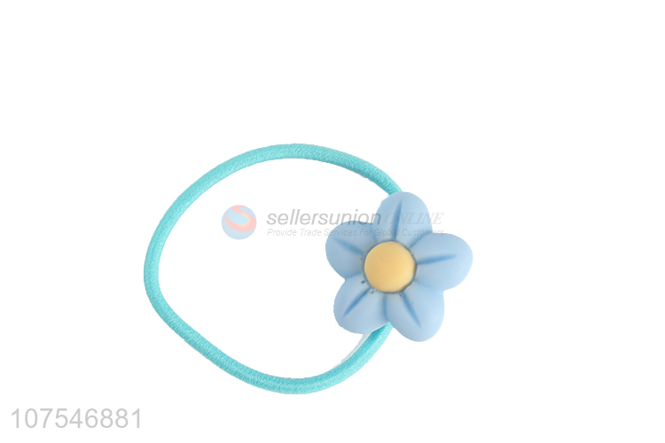 Wholesale Price Girls Elastic Hair Ring With Cute Flower Decoration