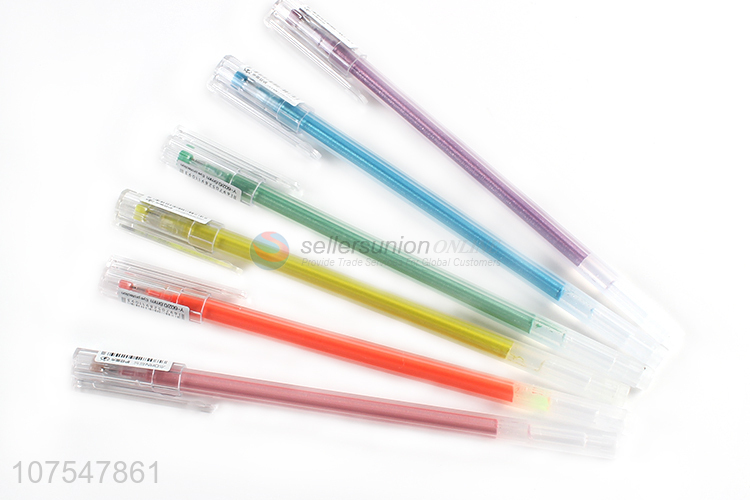 High quality 6 colors fluorescent pen drawing markers highlighters