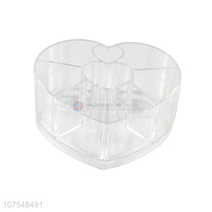 Wholesale Heart Shape Makeup Storage Box Transparent Cosmetic Case