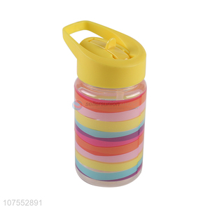 Good quality colorful bpa free plastic straw water bottle for children