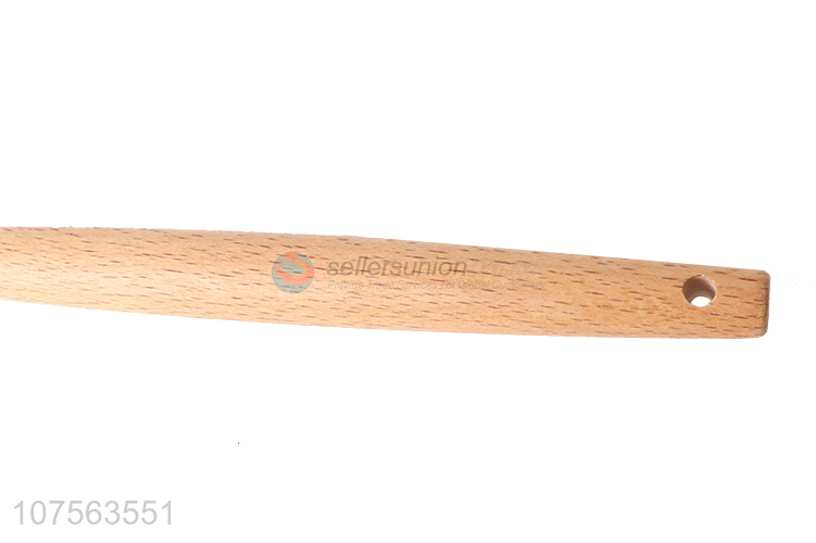 High quality kitchen supplies wooden handle silicone soup ladle