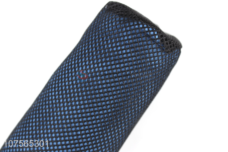 New Product Blue Double-Sided Velvet Towel With Black Mesh Bag