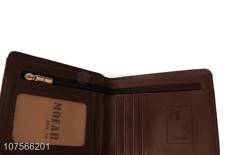 Wholesale faux leather credit card holder slim wallet for men and women