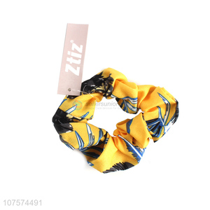 Hot selling fancy design polyester hair scrunchies elastic ponytail holder