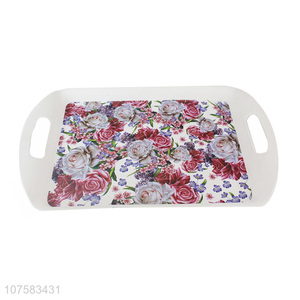 Promotional Flower Pattern Plastic Serving Tray Food Tray