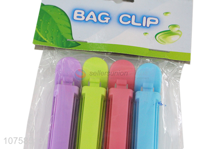 Hot Sale 4 Pieces Plastic Bag Clip Food Bag Seal Clip