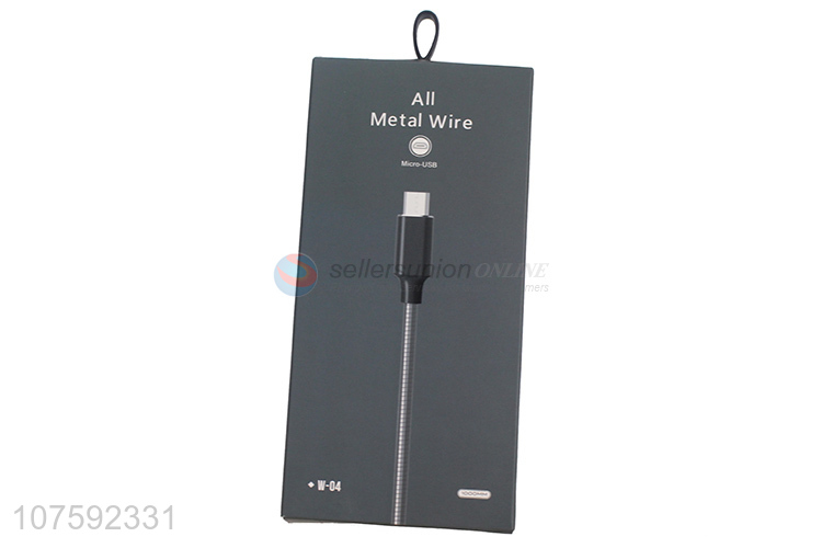 Wholesale Metal Wire Micro-USB Data Cable For Iphone