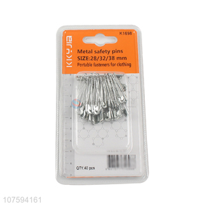 Wholesale 28/32/38mm galvanized metal safety pins clothing accessories