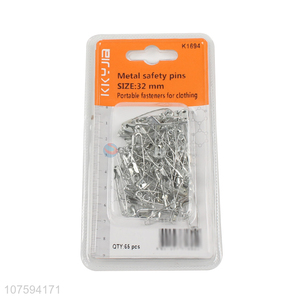Suitable price 32mm silver metal safety pins garment accessories