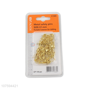 Wholesale premium 22mm gold metal safety pins clothing accessories