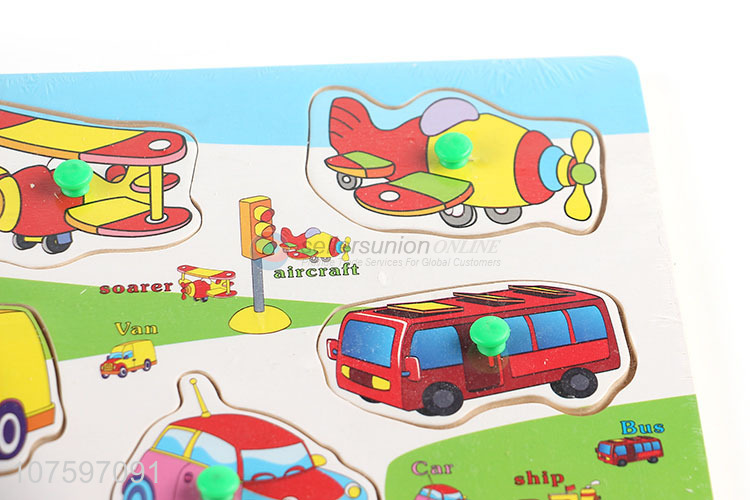 Best selling intelligent toy wooden vehicle puzzle board toy for kids