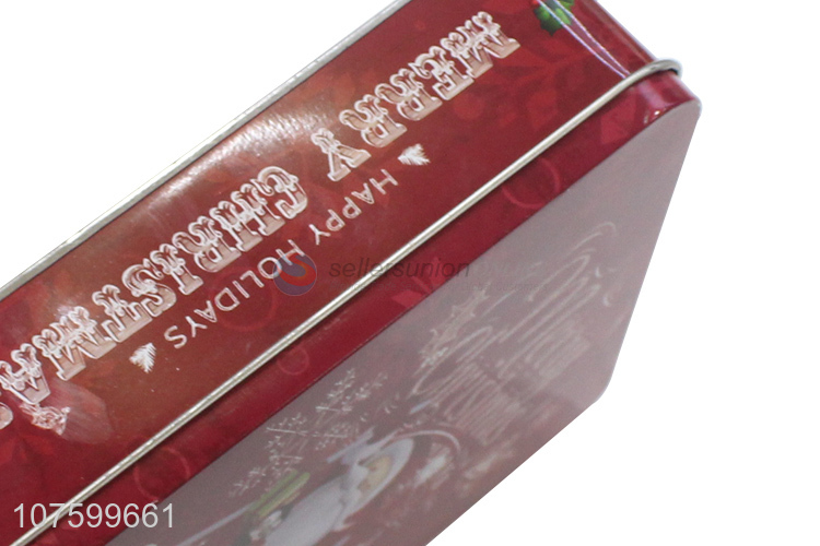Hot Selling Square Christmas Tin Box Candy Storage Box