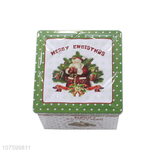 Cute Design Square Christmas Gift Box Tin Box Storage Box