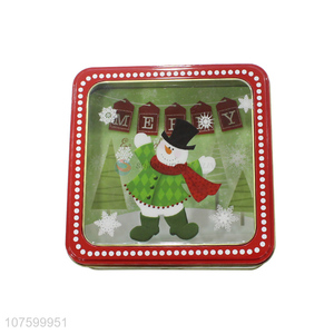 Factory Price Square Christmas Tinplate Box Candy Box Storage