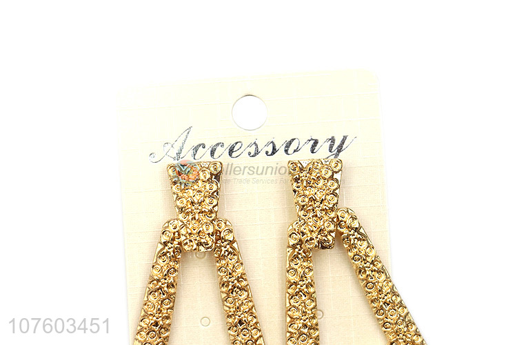 High quality geometric textured alloy ear studs earrings