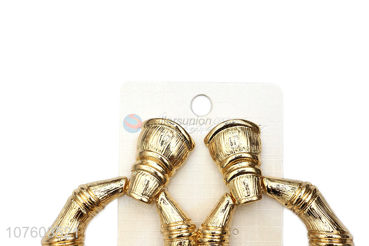 Hot selling chunky bamboo hoop alloy earrings fashion jewelry