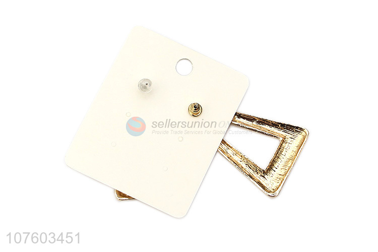 High quality geometric textured alloy ear studs earrings