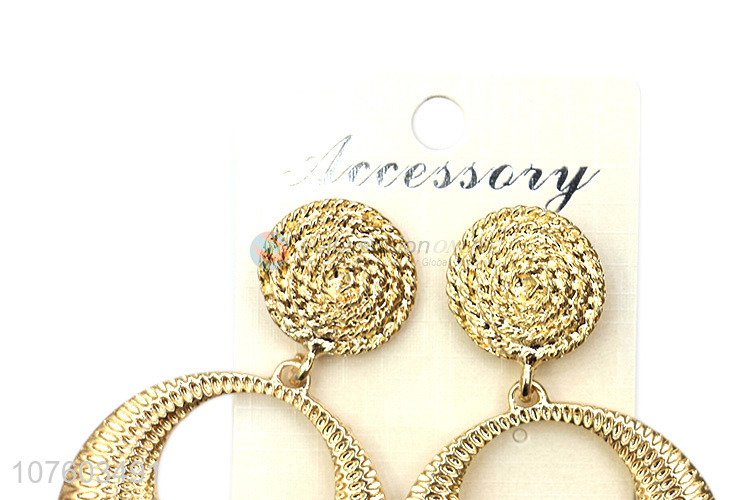 Wholesale personalized hollow textured alloy statement earrings ear studs