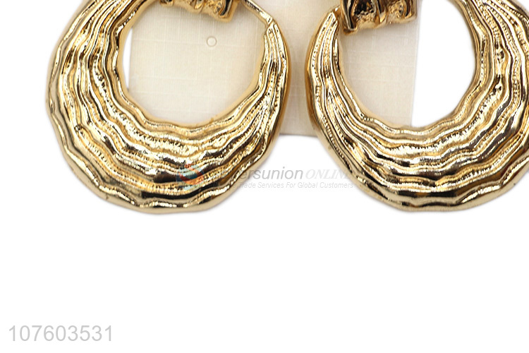 Yiwu factory geometric chunky alloy stud earrings personalized earrings