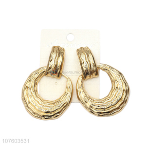 Yiwu factory geometric chunky alloy stud earrings personalized earrings