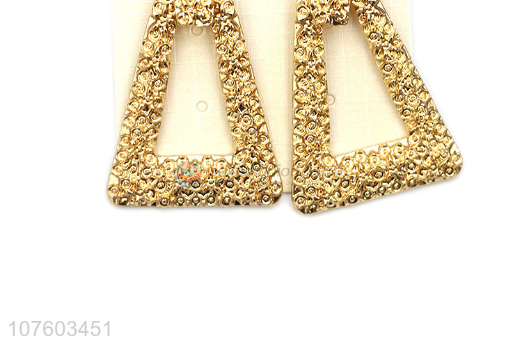 High quality geometric textured alloy ear studs earrings