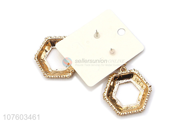 Best selling geometric textured alloy ear studs statement earrings