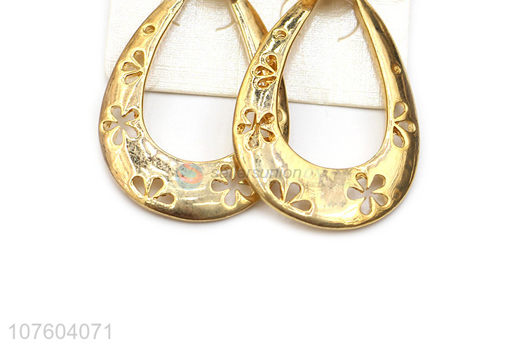 Popular products hollow waterdrop alloy earrings metal statement earrings