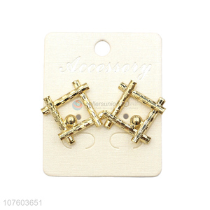 Hot sale novelty geometric alloy ear studs ladies jewelry ornaments