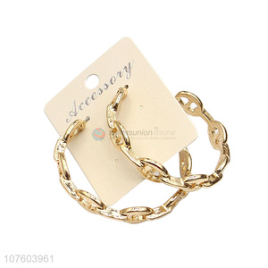 Hot selling link chain hoop earrings stylish alloy earrings