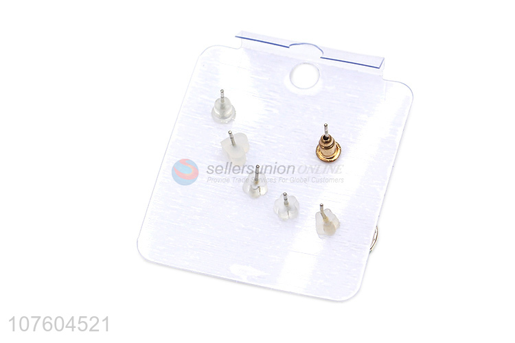 Factory price fashion pumpkin enamel alloy stud earring set for girls